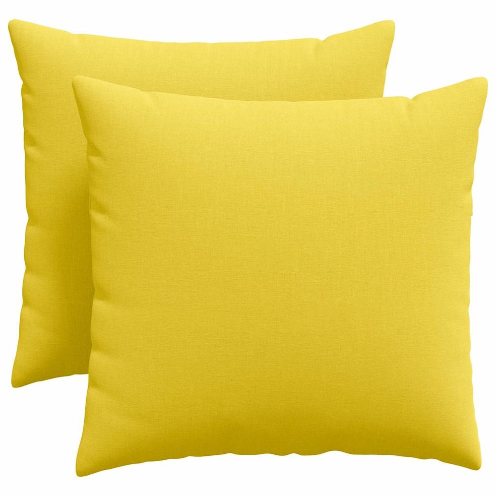Coussins de canapé 2 pc tissu jaune clair 50 x 50 cm