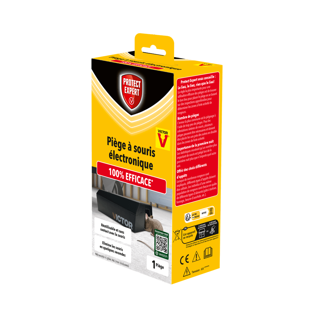 Protect expert piège à souris electronique - facile a utiliser - elimination rapide - jusqu'à 100 souris par pile soutrapn