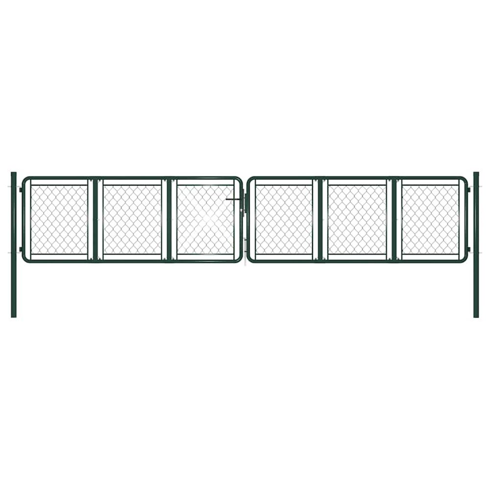 Portail de jardin en acier vert 400 x 75 cm