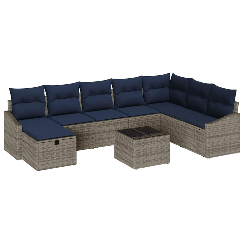 Ensemble de canapés avec coussin 6 pcs polyrotin