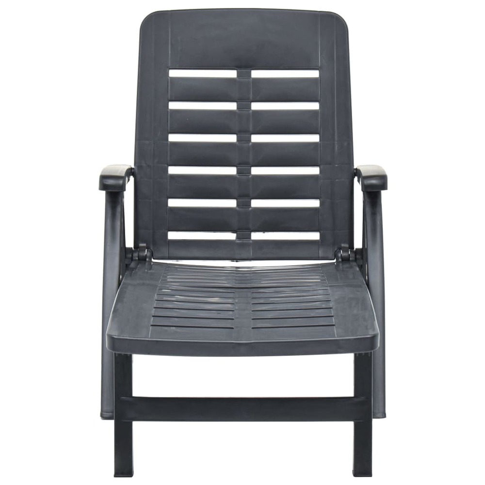 Chaise longue pliable plastique anthracite