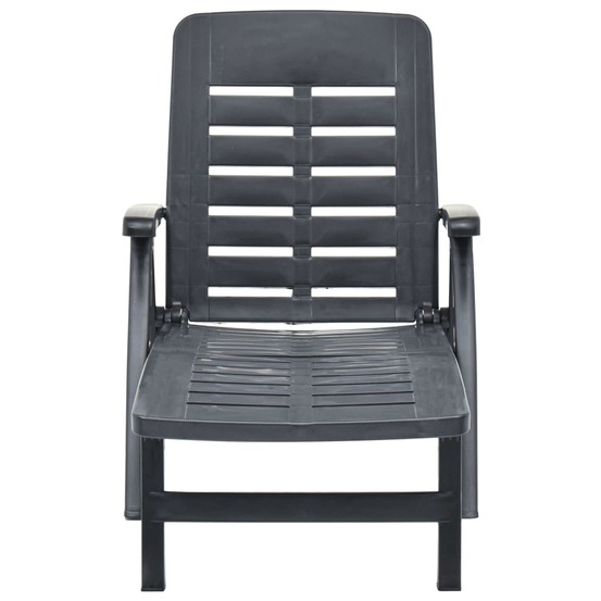 Chaise longue pliable plastique anthracite