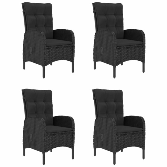 Ensemble à manger de jardin 5 pcs noir