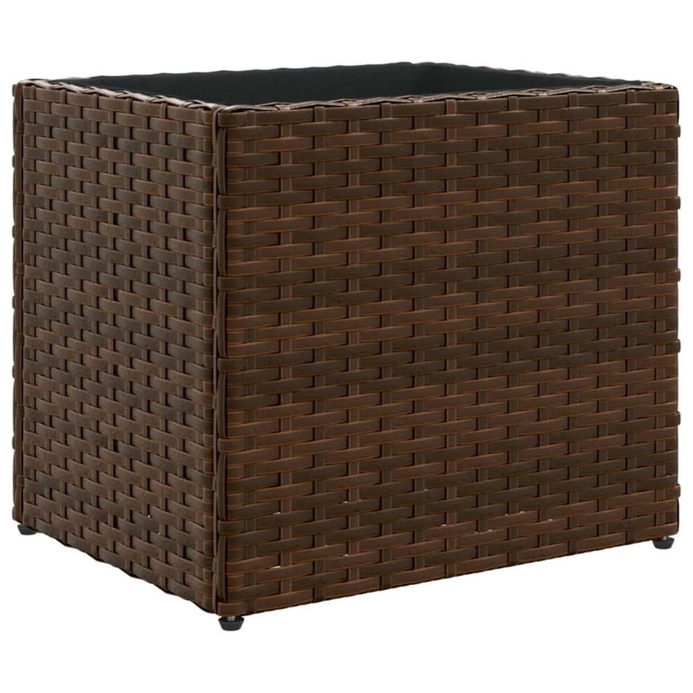 Jardinière d'extérieur marron 36x30x32 cm résine tressée