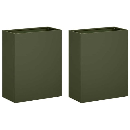 Cache-pot de jardin 2 pc vert olive 40 x 20 x 50 cm