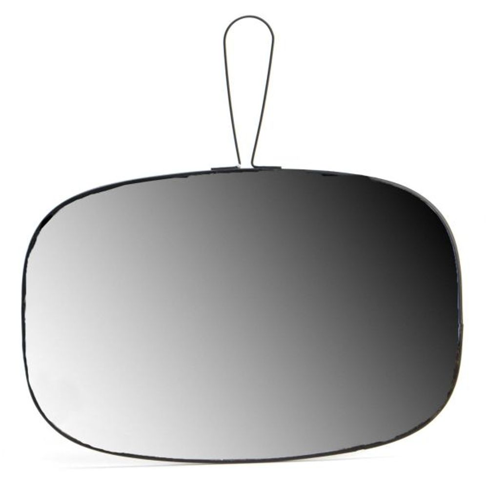 Miroir en verre et métal noir james 20 x 30 cm