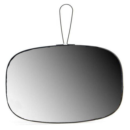 Miroir en verre et métal noir james 20 x 30 cm