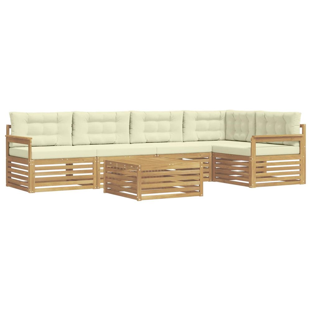 Ensemble de canapés d'extérieur 6 pc blanc et crème polyester