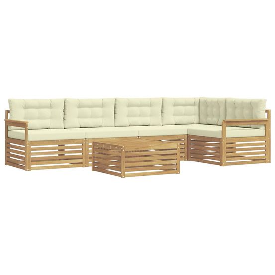 Ensemble de canapés d'extérieur 6 pc blanc et crème polyester