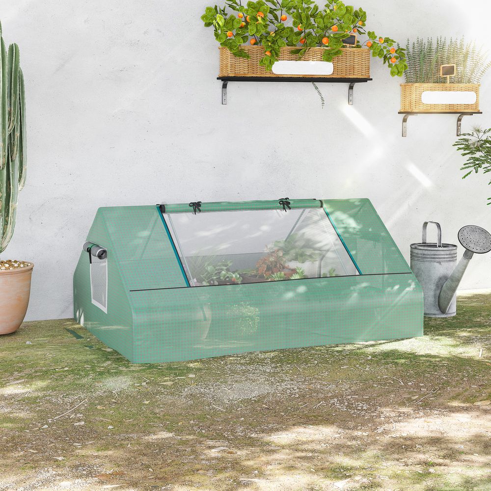 Mini serre de jardin pe vert foncé 180 x 140 x 80 cm semis potager protection pluie légère - comfortxl outdoor living