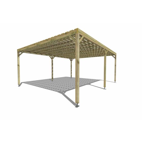 Pergola bois • 6m x 5m • indépendante • sens profondeur • platelage bois • livraison comprise