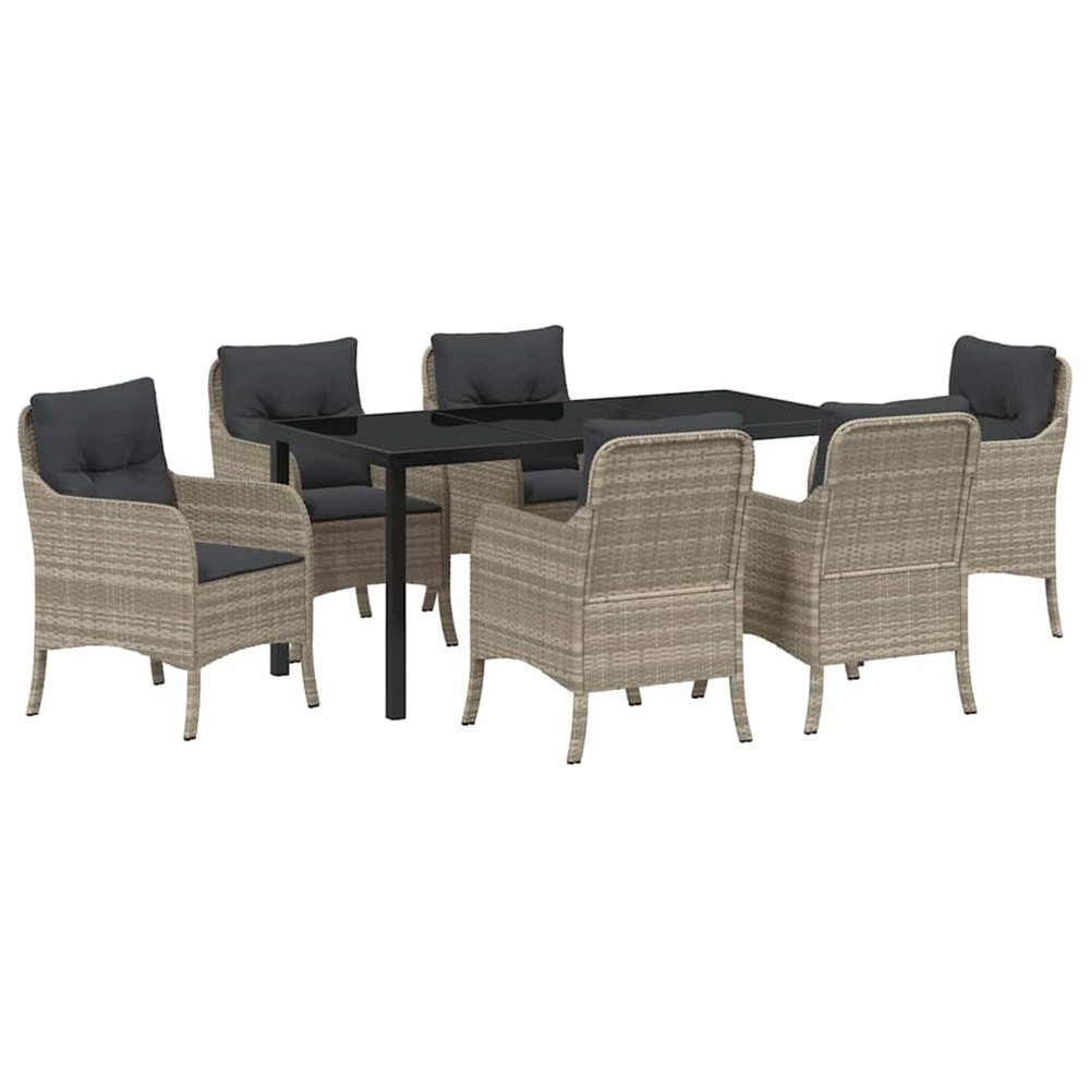 Ensemble de salle à manger pour jardin 7 pcs gris clair