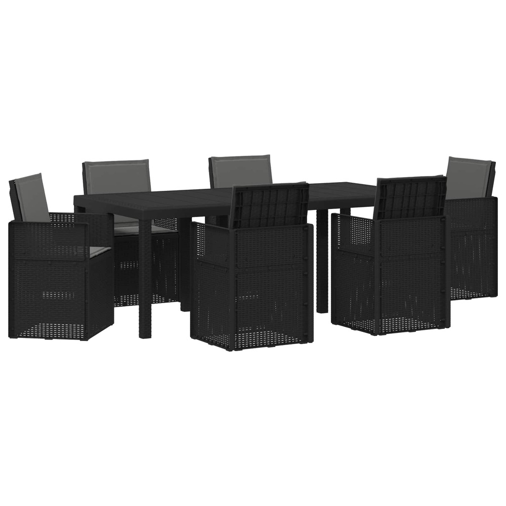 Ensemble de salle à manger pour jardin 7 pcs anthracite pp
