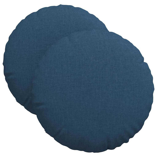 Coussins de siège 2 pcs bleu ø40 x 13 cm tissu