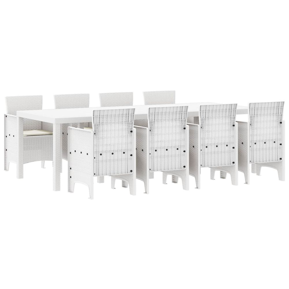 Ensemble de salle à manger pour jardin 9 pc gris clair