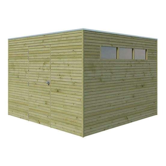 Abri de jardin traité 300 x 300 cm qube abri seul