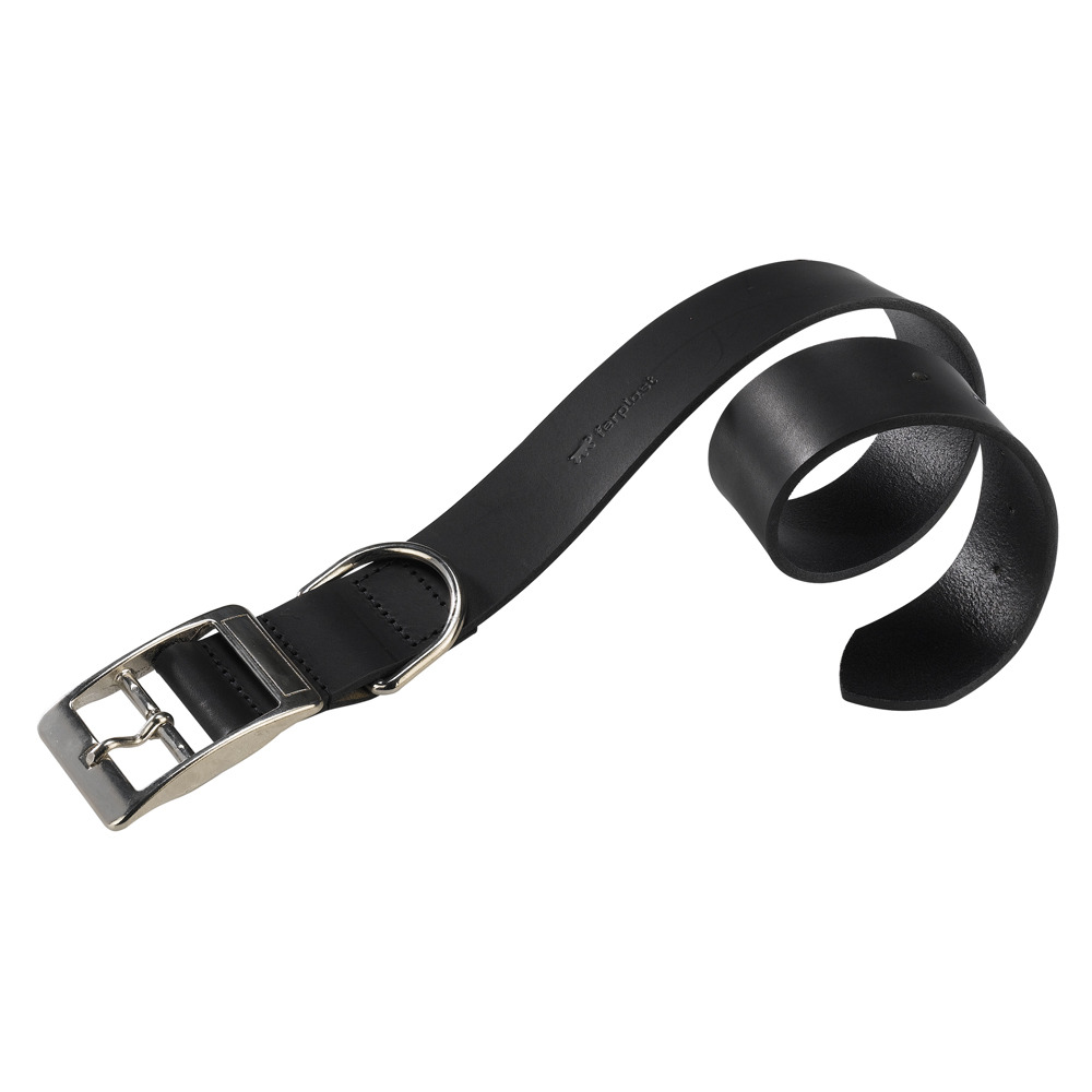Collier chien chiens cuir véritable réglable ferplast natural noir et naturel