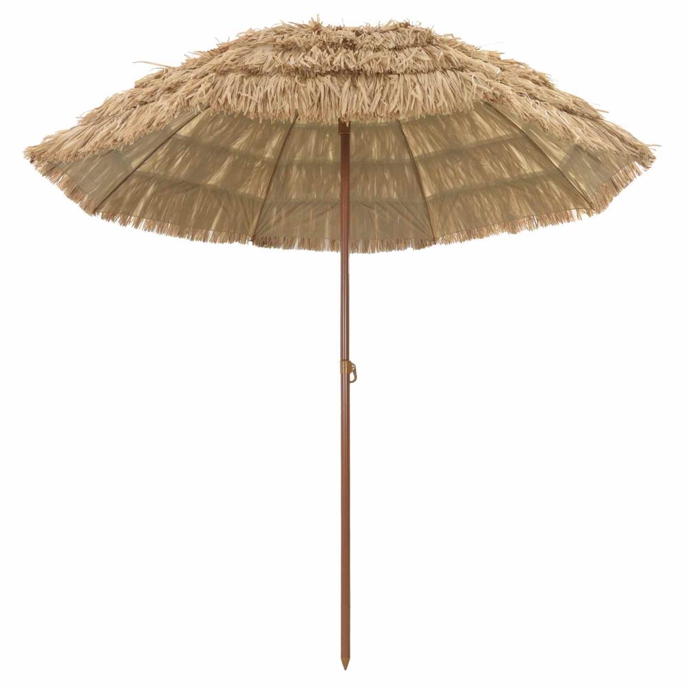 Parasol de plage 205 x 205 x 210 cm polyester et acier naturel