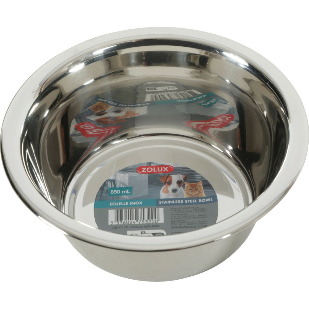Gamelle ecuelle inox 850 ml pour chat et petit chien