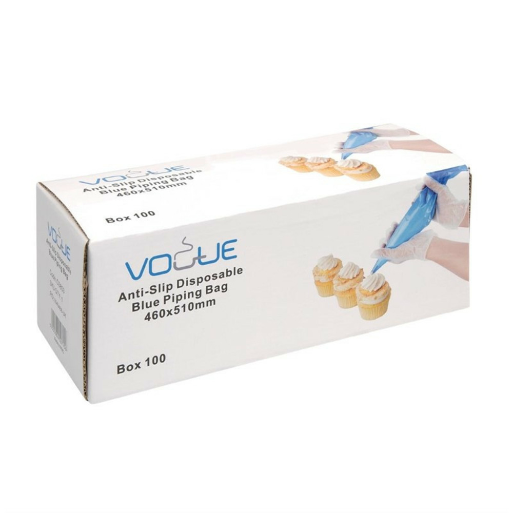 Poche à douille jetable antidérapante bleue vogue lot de 100