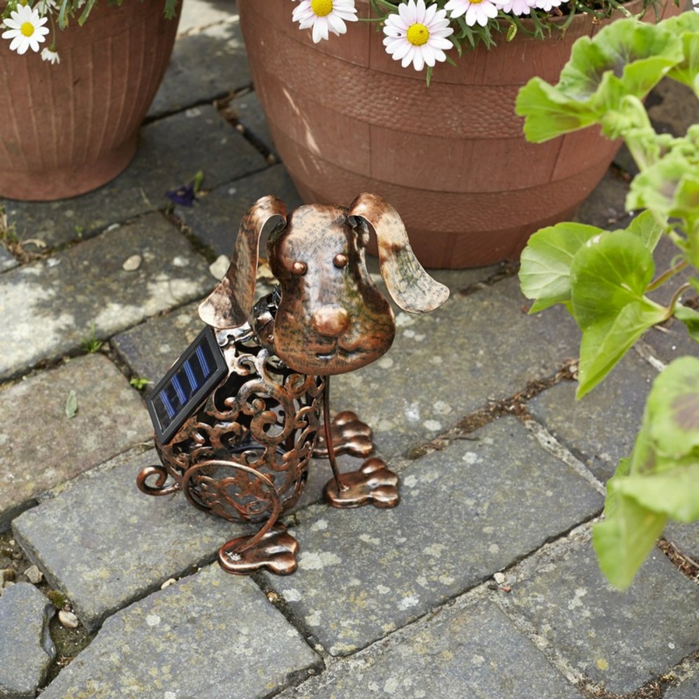 Chien solaire métal lumineux