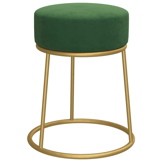 Tabouret rond vert velours
