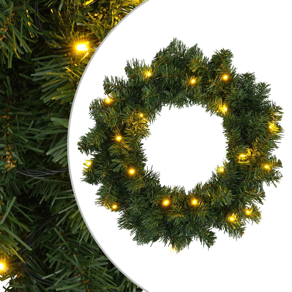 Couronne de noël vert diam. 50 cm pvc 25 led