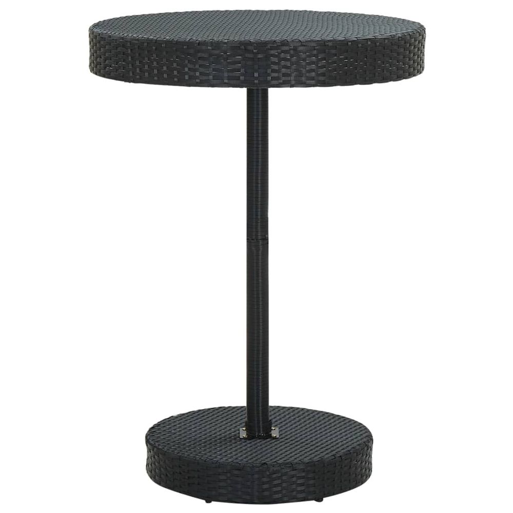 Table de jardin noir 75,5x106 cm résine tressée