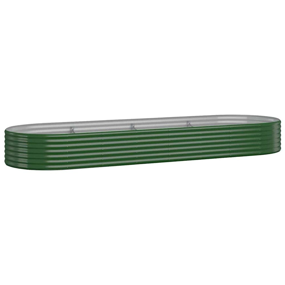 Lit surélevé de jardin acier galvanisé 322x100x36cm vert