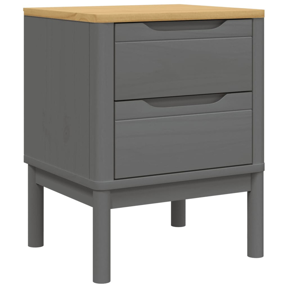 Table de chevet floro gris 45x39x57 cm bois de pin massif