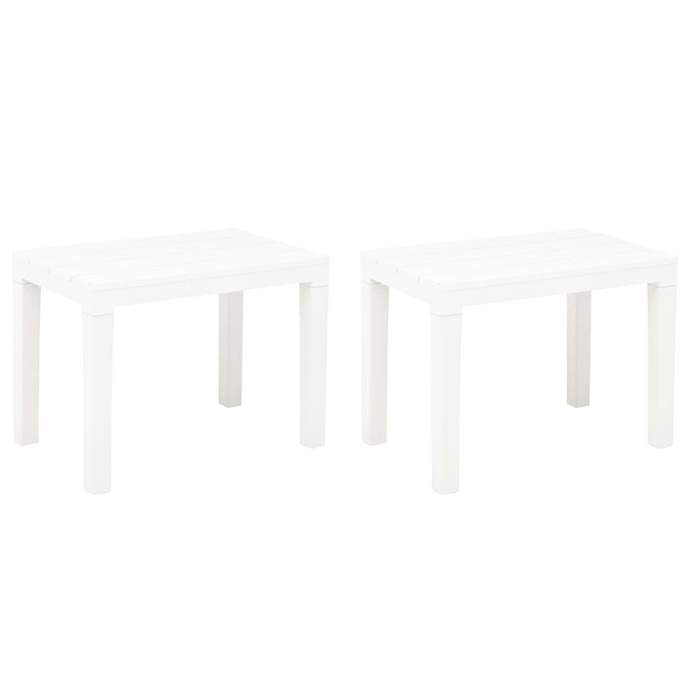 Bancs de jardin lot de 2 blanc plastique