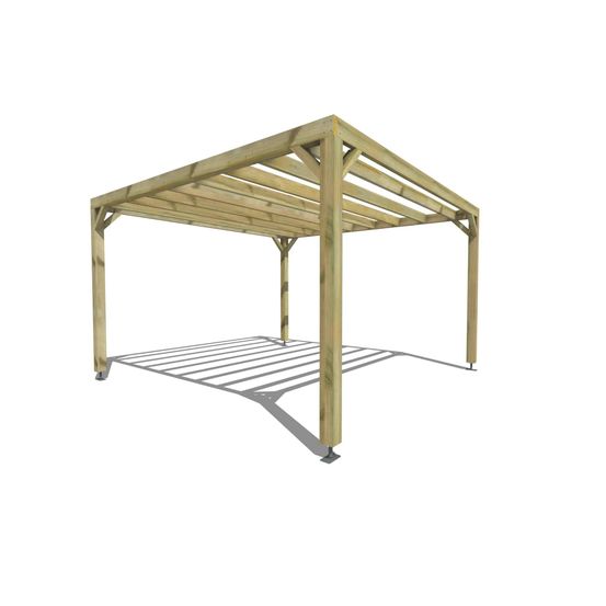 Pergola bois • 4m x 4m • indépendante • sens largeur • livraison comprise
