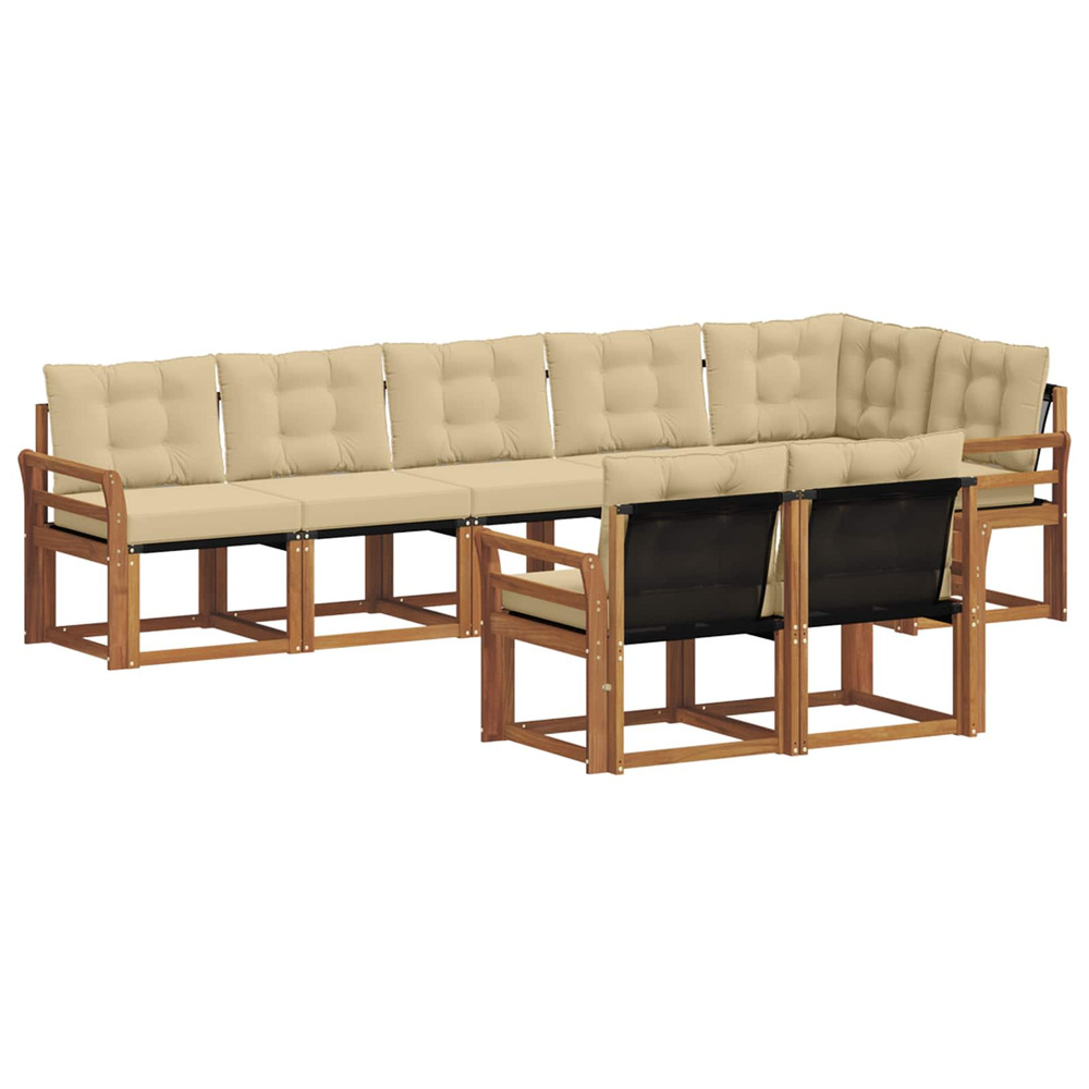 Ensemble de canapés d'extérieur 8 pcs naturel et beige