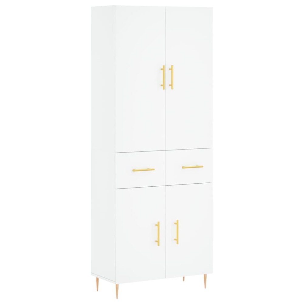 Buffet bahut commode armoire meuble de rangement organisateur cuisine salle de séjour salon haut 69,5 x 34 x 180 cm bois d'in