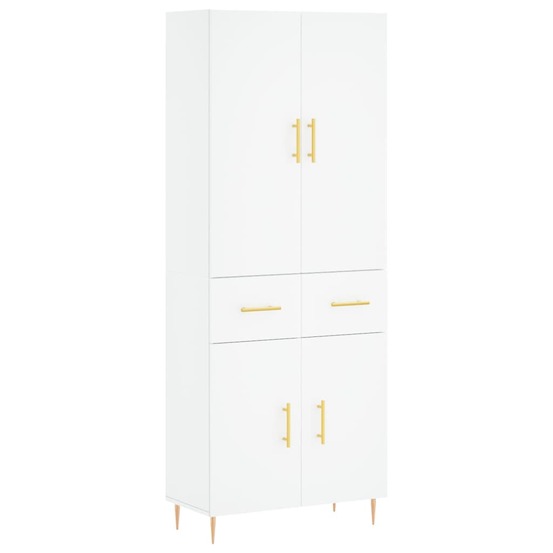 Buffet bahut commode armoire meuble de rangement organisateur cuisine salle de séjour salon haut 69,5 x 34 x 180 cm bois d'in