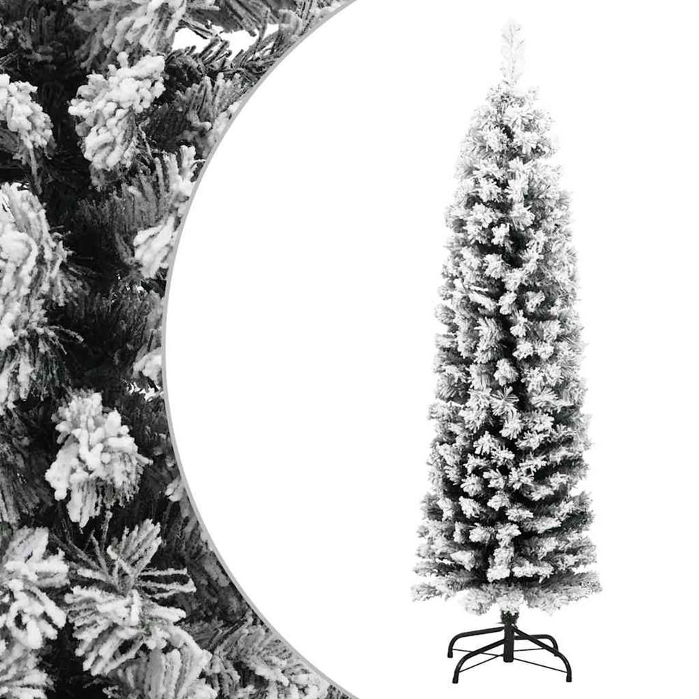 Sapin de noël artificiel mince flocon de neige vert 120 cm pvc