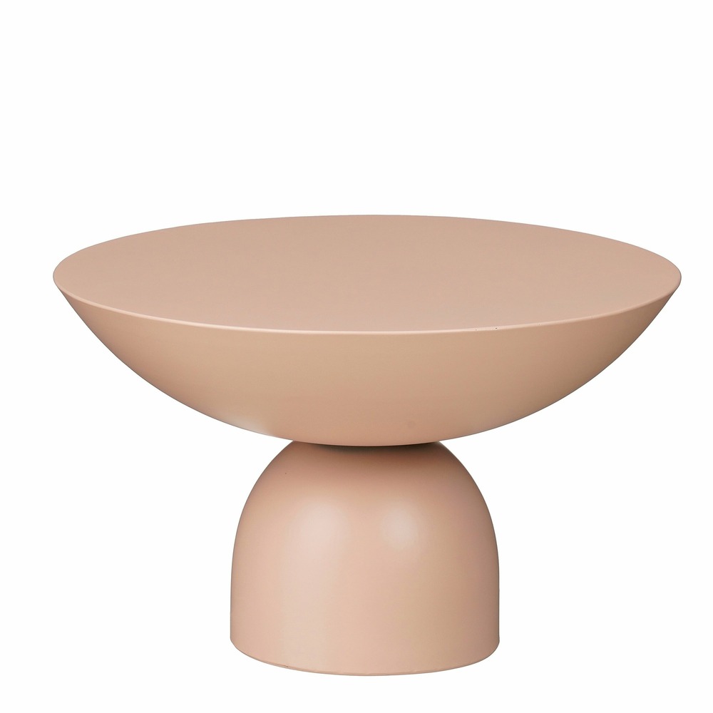 Mica decorations celise table d'appoint - h28 x ø47 cm - métal - rose pâle