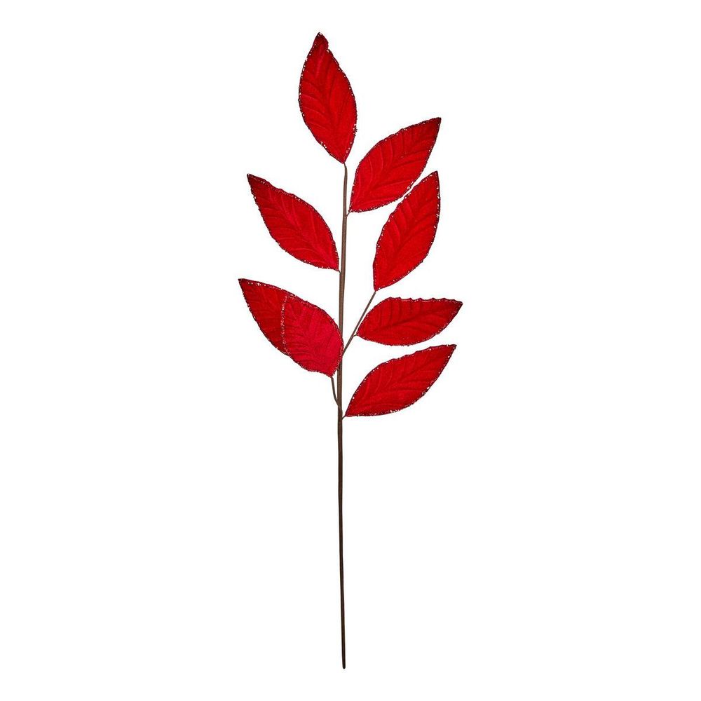 Branche décorative feuilles rouges h. 62 cm