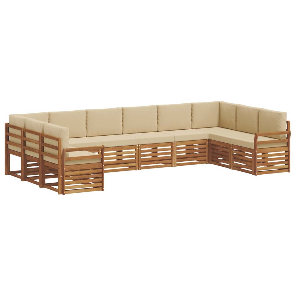 Ensemble de canapés d'extérieur 10 pc naturel et beige