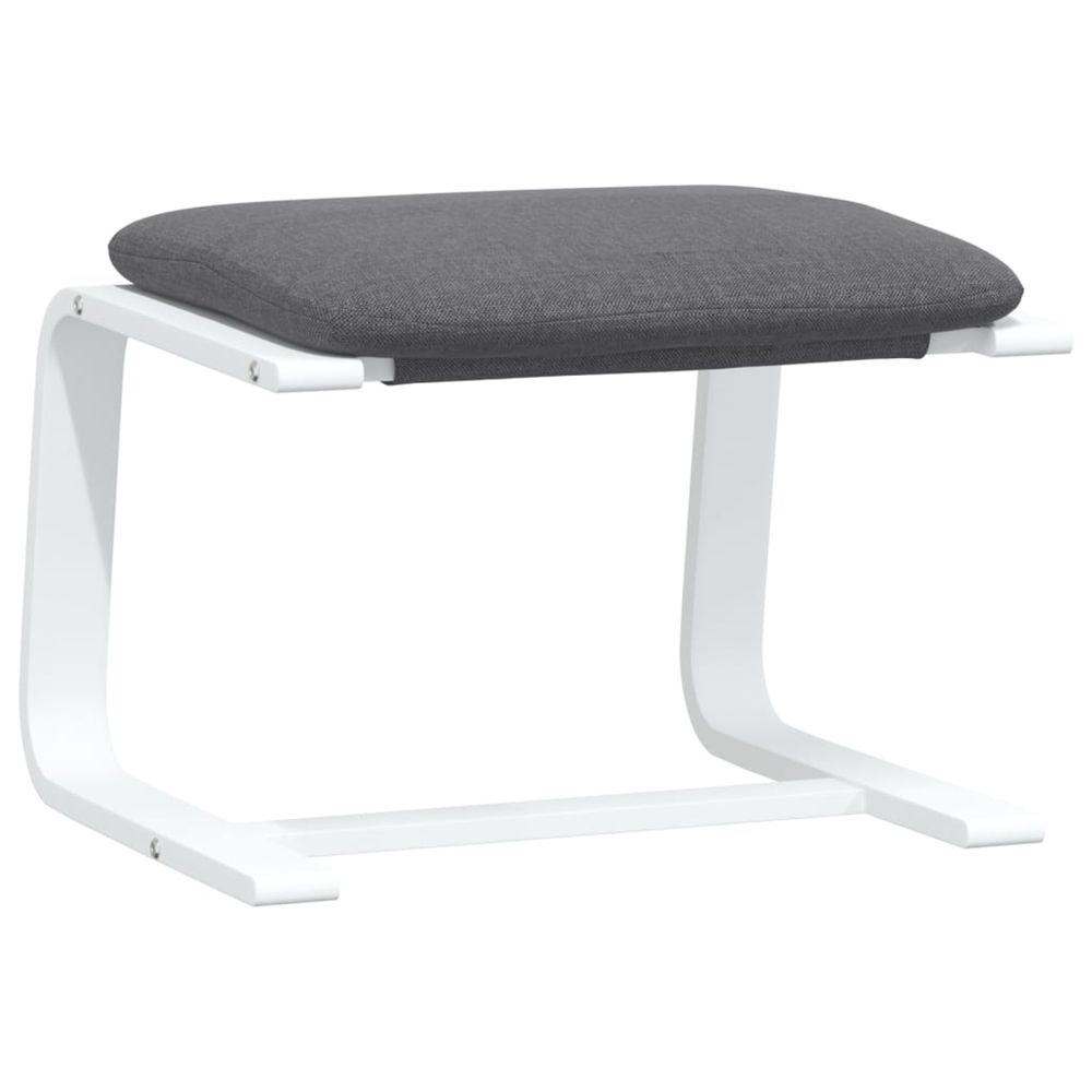 Repose-pied gris foncé 51x41x40 cm tissu