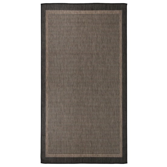 Tapis à tissage plat d'extérieur 80x150 cm marron foncé