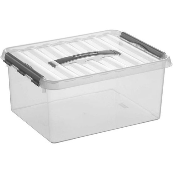 Boîte de rangement en plastique q-line 15 litres