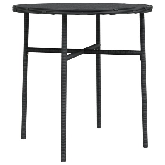 Table à thé noir 45 cm résine tressée