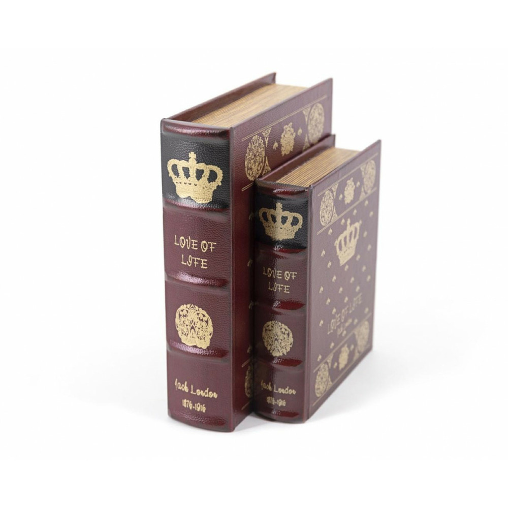 Livre love of life carton similicuir carton rouge - décoration d'autrefois