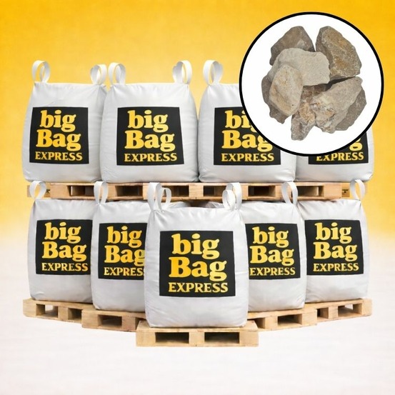 Pack 9 x big bag de +/- 1,5t pierre à gabion ocre beige ø 70/120 mm - livraison premium