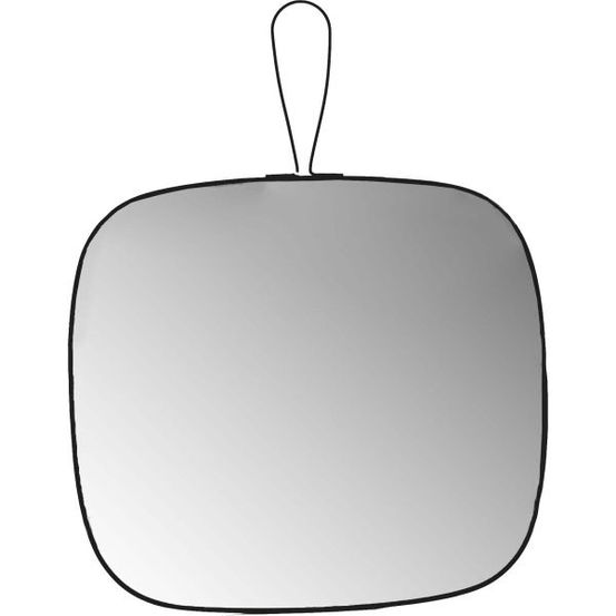 Miroir en verre et métal noir james 30 x 30 cm