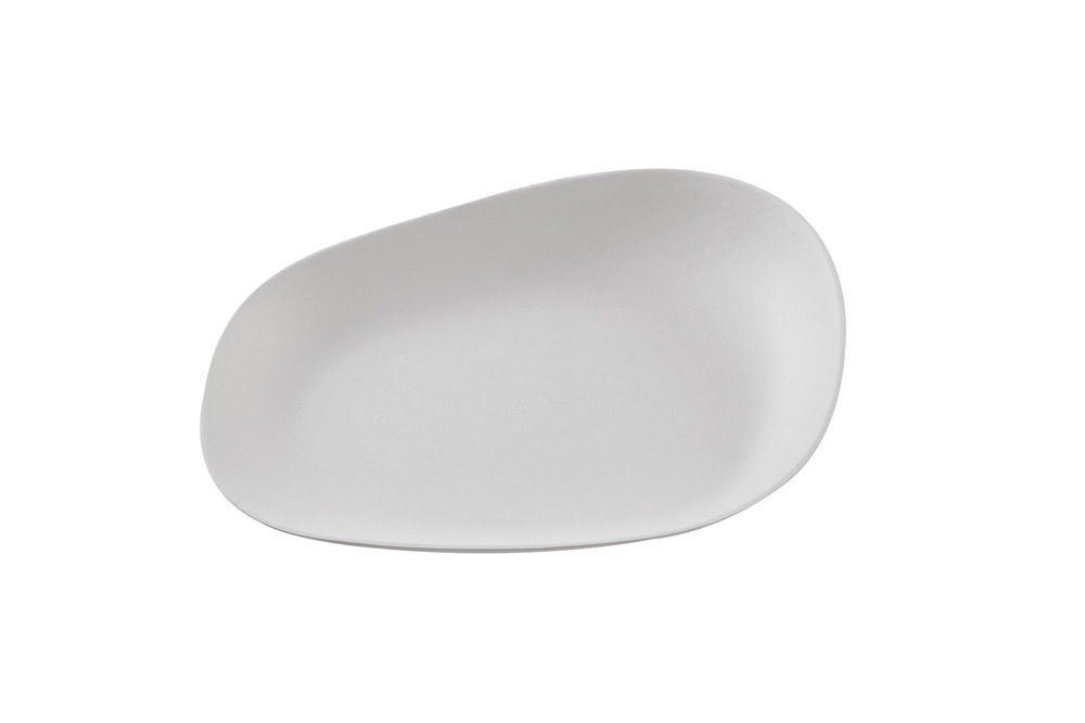 Eko yayoi flat - assiette blanche en canne à sucre 24 x 22,5 cm - 300 unités - betik