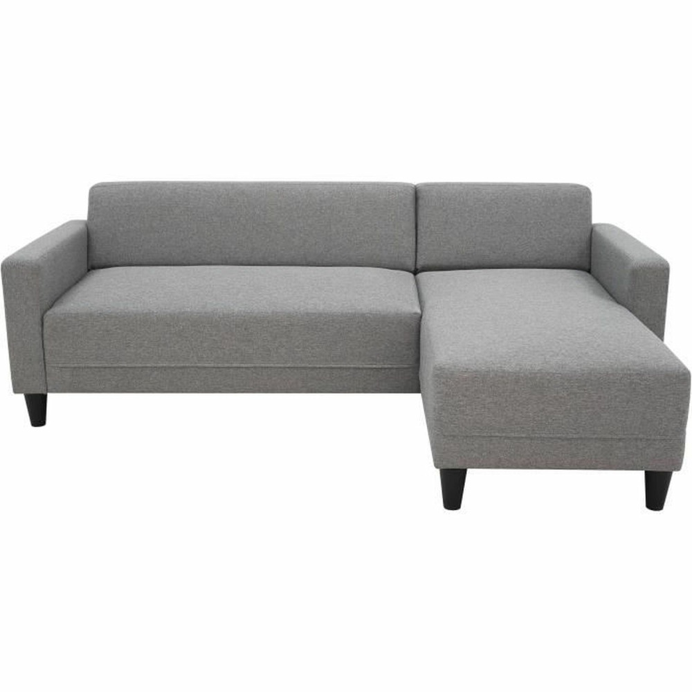 Canapé d'angle fixe 4 places bob - tissu souris - réversible - 197 x 117 x 65 cm