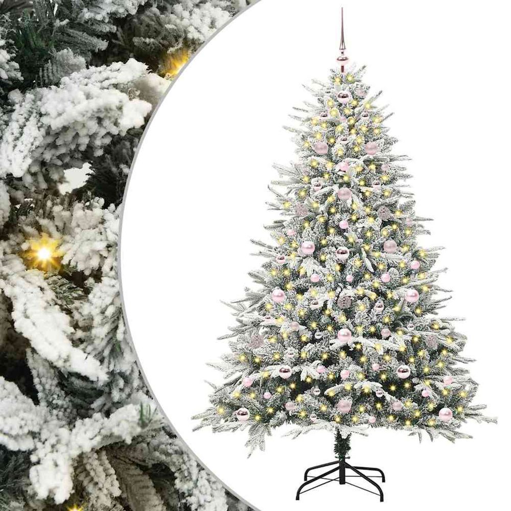 Arbre de noël artificiel pré-éclairé avec ensemble de boules