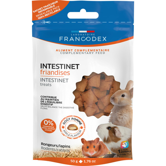 Friandises intestinet 50 g pour lapins et rongeurs